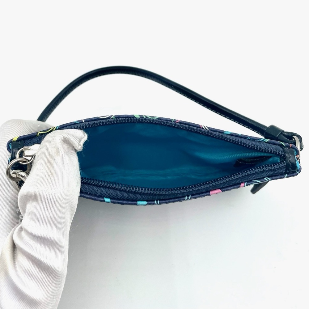 Coach Blue Multicolor Monogram Canvas Wristlet - Picture 6 of 6